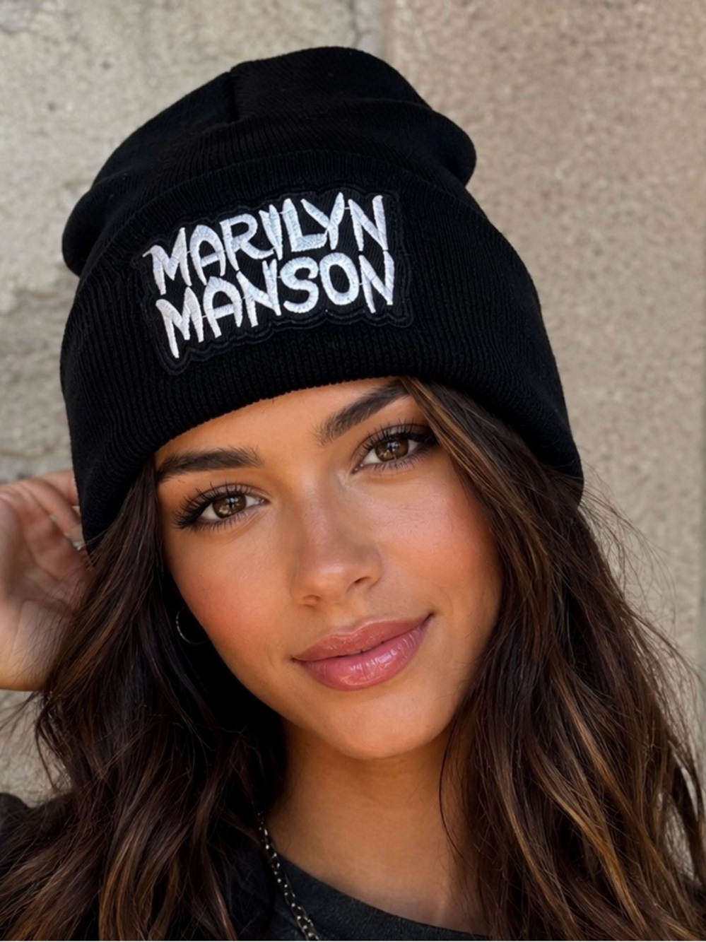 61. Marilyn Manson Unisex Hand Crafted Super Soft Beanie